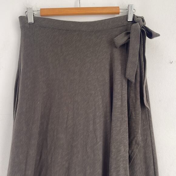 Susina cotton polyester blend elastic waist knit tulip hem wrap maxi skirt sz M - Picture 2 of 7